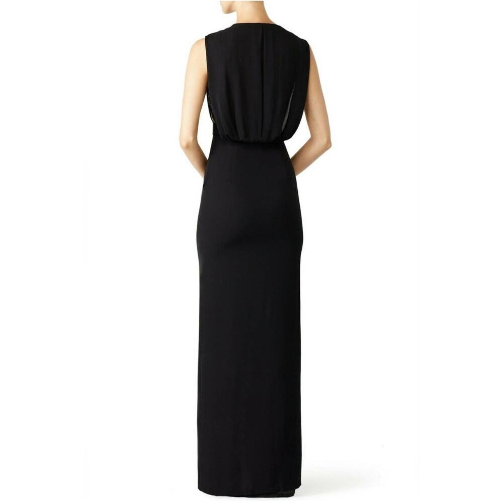 Raoul Lana Scallop Black Lace Overlay Maxi Dress Size 2 - Picture 3 of 10